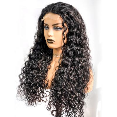 China 100% Natural Black Water Wave 13X4 Density 150% 180% Transparent Lace Water Wave Hair Wigs for sale