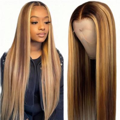 China Wholesale Silky Straight Brazilian Virgin Cuticle Aligned Human Hair Straight Lace Front Wig For Black Women for sale