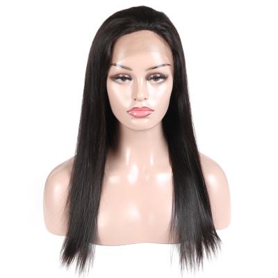 China Factory direct sales long silky straight full lace front brazilian straight lace hair wig for sale