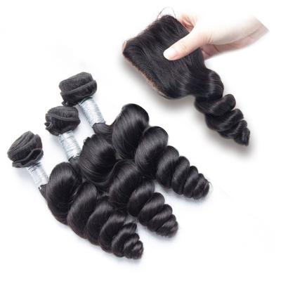 China Loose Wave Virgin Raw Cuticle Aligned Hair Bundles Mink Brazilian Loose Wave Hair Extensions for sale