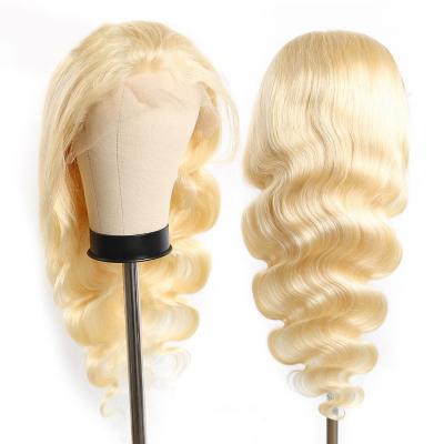 China Body wave sell high quality at low price one full virgin bodywave human hair lace front wigs blonde for sale