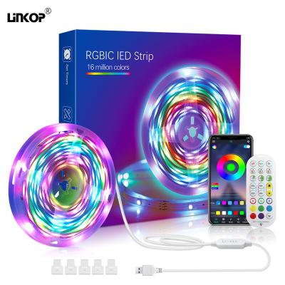 China USB LED Strip Lights Intelligent Remote Bluetooth Music 5050 Light Strip Set for sale