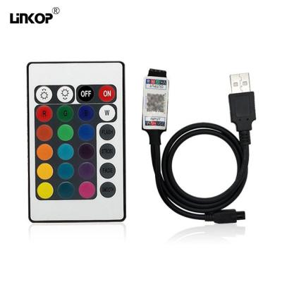 China Bluetooth-Musik-Lichtstreifen Led-Controller 24 Schlüssel Infrarot-Fernbedienung 5v USB zu verkaufen