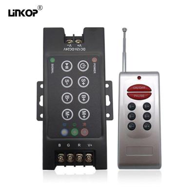 China 12-24v Iron Shell Led Controller 5-10 Control Distance Rf 8 Key 30a Rgb Dimmer for sale