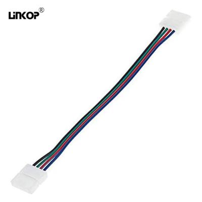 China Quick Connect Led Strip Connector Rgb Dual Head Solder Free 17cm for sale