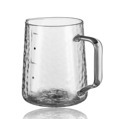 China Stored High Borosilicate Glass Coffee Pitcher Coffee Latte Milk Frothing Jug Flower Cup for sale