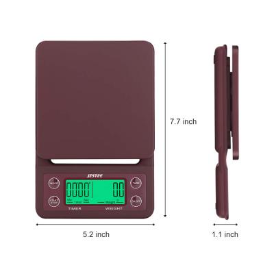 China WITH LID Digital Kitchen Scale Small Electric Coffee Scale With Timer for sale