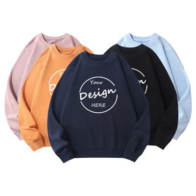 China Breathable High quality custom logo cotton french terry crew neck drop shoulder long sleeve street wear sport plain color  men sweatshirt for sale