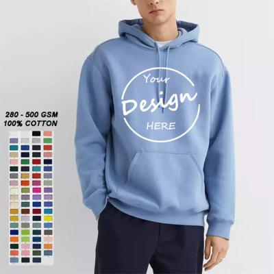 China Anti-pilling Custom High Quality Wholesale Fleece Heavyweight Men Hoodie Sweatshirts Cotton Luxury Screen Print Oversized Men Pullover Hoodie for sale