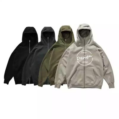 China Anti-pilling Blank Wholesale OEM Zip Neck Fleece Cotton Mens Zip Up Pullover Jumpers Oversized Custom Ninja Hoodie Black Mask Sweatshirts Men for sale