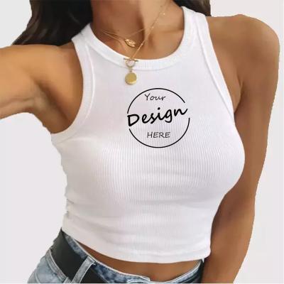 China Breathable OEM Wholesale Blank Summer  Workout Custom Logo Street Wear  Women's Fitness Sleeveless Cotton Tank Tops Streetwear for sale