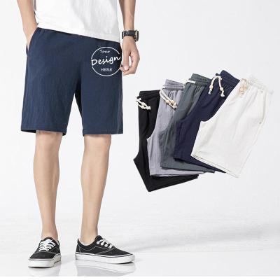 China Breathable Summer OEM men  beach  shorts breathable custom logo fashion sport luxury blank pure color knee length Men french terry shorts for sale