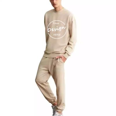 China Breathable OEM Wholesale Winter Soft Cotton Sweatpants Hoodie Jogger Casual Heavyweight Long Sleeve Unisex Sweatpants and Crewneck Set Men for sale