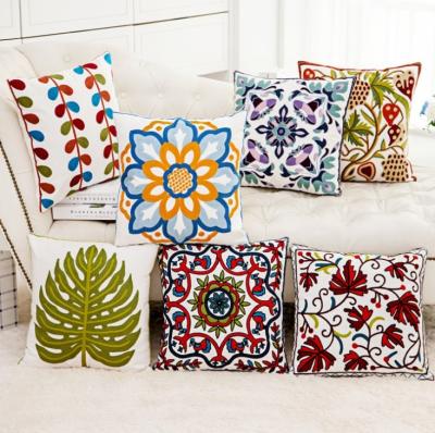 China Wholesale Anti-Decubitus Canvas Cotton Embroidered Cushion Covers High-end Stylish Cushions For Living Room for sale