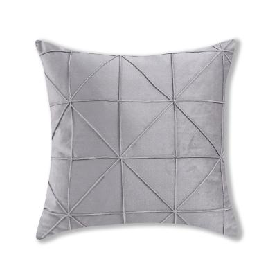 China Decorative Folded Velvet Tile Covers Soft Plaids Accent Square Cushion Case for sale