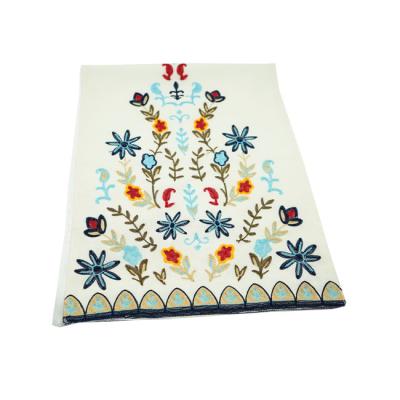 China Latest Design Embroidered Mexican Thanksgiving Embroidered Colorful Flower Table Runner for sale