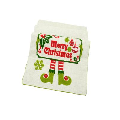 China High Quality Embroidery Work Christmas Embroidered Table Runners For Christmas Decorations 40x180cm for sale