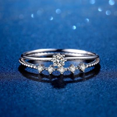 China CLASSIQUE 2021 white gold moissanite ring diamonds wedding eternity ring hot sale 10k silver jewelry for sale