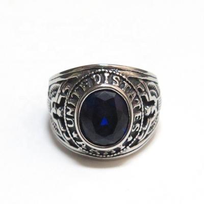 China Fashion Romantic Wholesale Men's Rings Black Stone Blue Sapphire Ring Men and Women's Gemstone Handcrafted Rings for sale