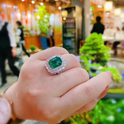 China HOT Luxury Open Silver Engagement Ring FASHIONABLE New Product Gold Ring 2021 Green Cut Jewelry for sale