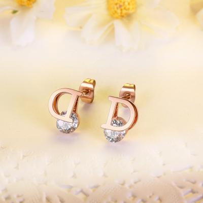 China CLASSIC Latest Gold CZ Diamond Ladies Earrings Dubai Gold Jewelry Fine Jewelry Earrings for sale