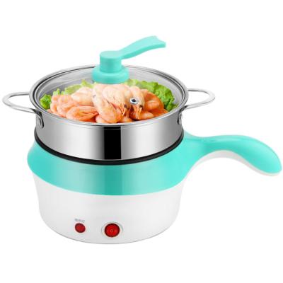 China Multiple Pot 1.5L Mini Multifunctional Electric Rapid Hot Cooking Pot Upgraded Nonstick Saute Pot with Stainless Steel Steamer for sale