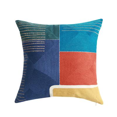 China High Quality Home Decor Sofa Cushion Cover Modern Colorblock Anti-Slip Geometric Pillow Case for sale