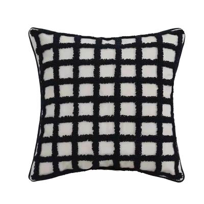 China Anti-Slip 3D Plaid Embellished Decorative Woven Tile Covers High Quality Home Decor Sofa Cushion Covers for sale