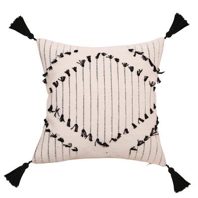 China Custom Made Cotton Jacquard Diamond Decorative Pillow Covers Factory Supply Soft Breathable Sofa Cushion Cover for sale