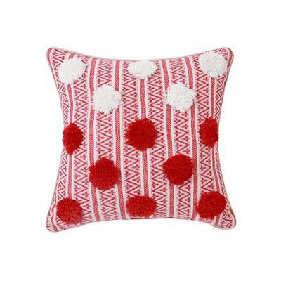 China Wholesale Home Decor Modern Jacquard Christmas Cushion Cover Red Anti-Slip Tufted Throw Pillow Cover for sale