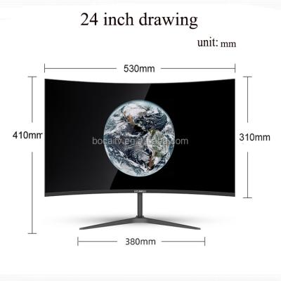 China 24inch Curved 75hz Curved Cheap Computer Gaming Monitor 1920*1080 Desktop Computer Desks LCD For Monitor With for sale