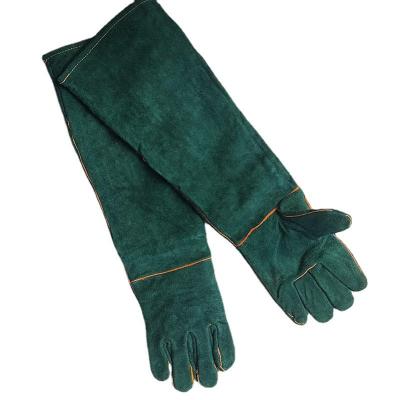 China Protective Hand 60cm Tig Welding Leather Gloves Work Use Safety Protective Cowhide Welding Leather Glove for sale