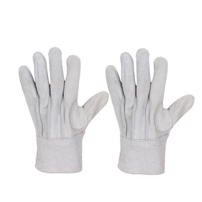 China Heat And Fire Resistant Cowhide Leather Work Gloves Men For Welding Safety Sheepskin Leather Work Gloves for sale