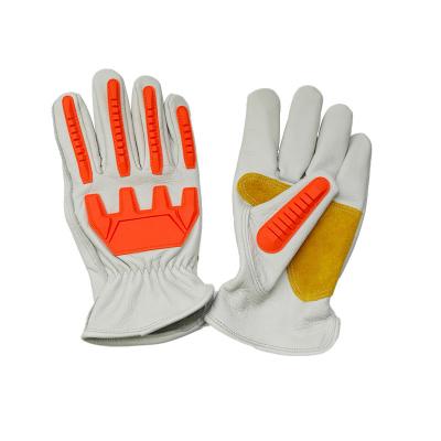 China High Quality Cut-Resistant TPR Leather Impact Resistant Gloves Cut Resistant Oilfield Work Gloves for sale