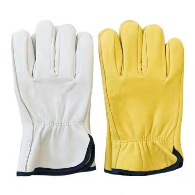 China Heat And Fire Resistant Common Cow Split Safety Gloves Goat Leather Driver Gloves for sale