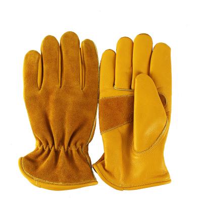 China Heat and Fire Resistant High Quality Leather Conductor Gloves Sheep Grain Cow Leather Safety Gloves for sale