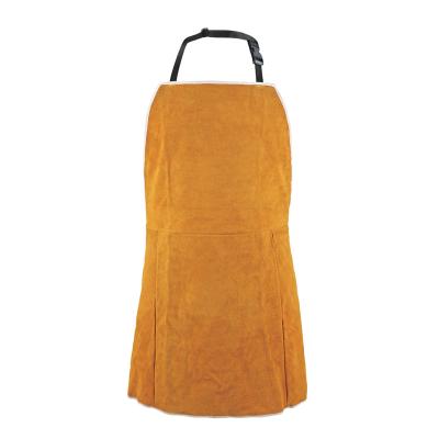 China Fire Retardant Safety Fire Protection Clothing Cow Split Leather Welding Apron for sale