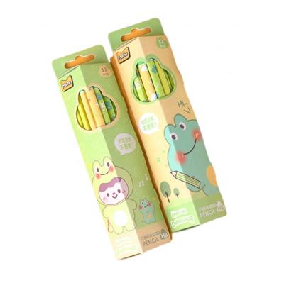 China Hot Selling Maihe Green Dinosaur Cartoon 24pcs Pencil Eco-friendly Promotional Pencil Set In Plastic Tube For Kids for sale