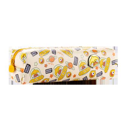 China Custom PU Logo Cartoon Cute Duck School Pencil Cases, PU Milk Box Kawaii Stationery Pencil Case for sale