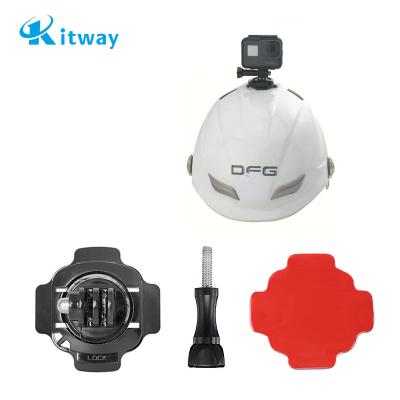 China High Quality 360 Degree Rotating Helmet Mount with Glue and Long Screws for GoPro Hero8 7 6 5 4 3 2 for sale