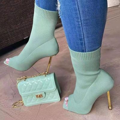 China Other new design 2021 handbag set women fashion winter colorful purse and shoes set women high heels sandal boots for sale