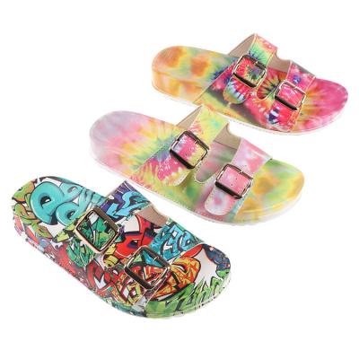 China Wholesale Fashion Trend OEM Thermal Transfer Slippers For Women And Men Ladies Colorful Sandals Flats Shoes for sale