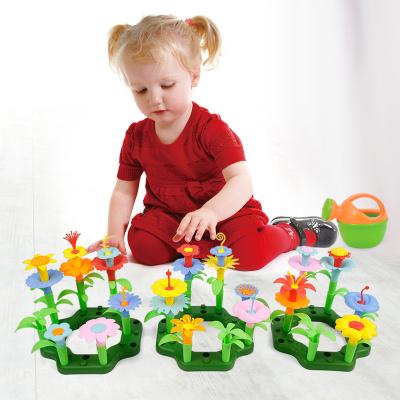 China Building Toy Intelligence Development DIY Assemble The Whole Set Of Toys 152 Pcs Garden World Flower Building Block With Storage Bag for sale