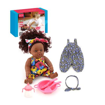 China Custom Realistic Baby Dolls Soft Black African American Female Realistic Doll Sets Mini Real Life Black Baby Dolls Play For Kids Girls for sale