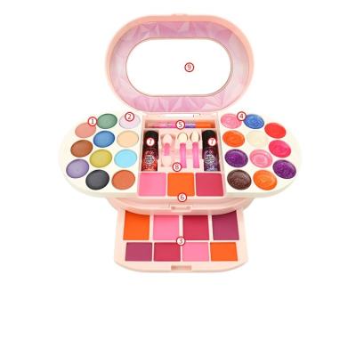 China Mini Small Makeup Tool Kits Cosmetics Wrapping Toys Set Make Up Kit Kids Makeup Toy Set For Children for sale