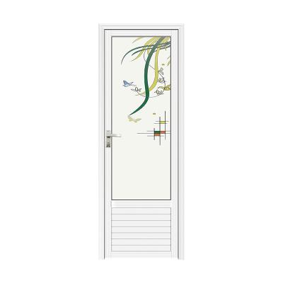 China Wholesaler Fashion Bathroom Door Waterproof Design Interior Door With Mirror Aluminum Alloy Interior Door for sale