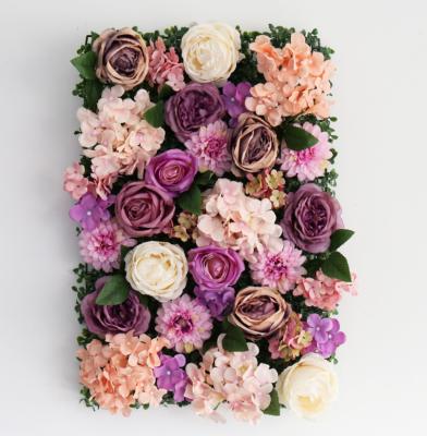 China Factory Direct Selling Silk Cheap Artificial Flower Rectangle Flower Wall Background Centerpiece For Wedding Decoration Backdrops for sale