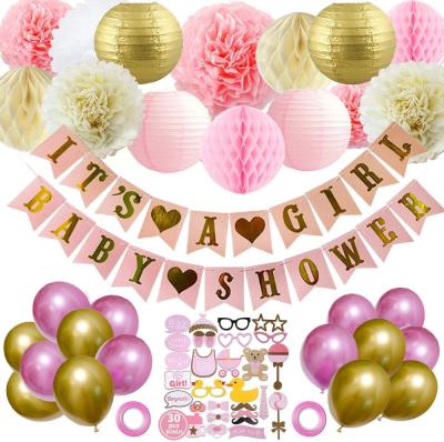 China Disposable Eco-Friendly Its A Balloon And Garland Decorations Kit Girl Baby Shower Supplies for sale