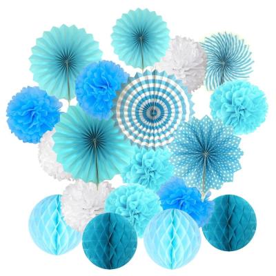 China Disposable Eco-Friendly Event And Party Decorations Set Hanging Fan Supplies for sale