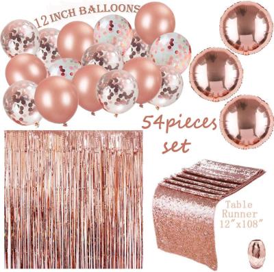 China Disposable Rose Gold Foil Balloons Pack Eco-Friendly Themed Wedding Decor Set Supplies for sale